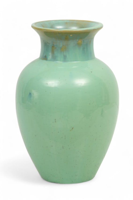 Fulper Pottery (American) Ceramic Crystalline Drip Glaze Vase, 1917-1927, H 12