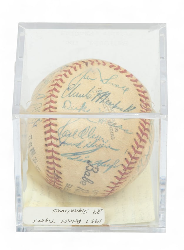 1957 Detroit Tigers Team Signed Baseball, 29 Signatures