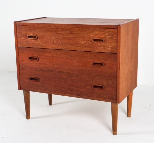 DANISH TEAK CHEST OF DRAWERS C. 1960'S