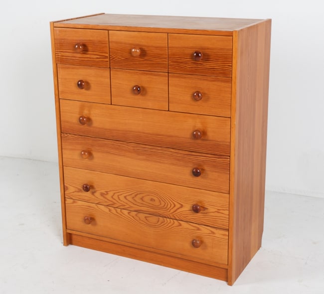 SWEDISH PINE CHEST OF DRAWERS C. 1970'S