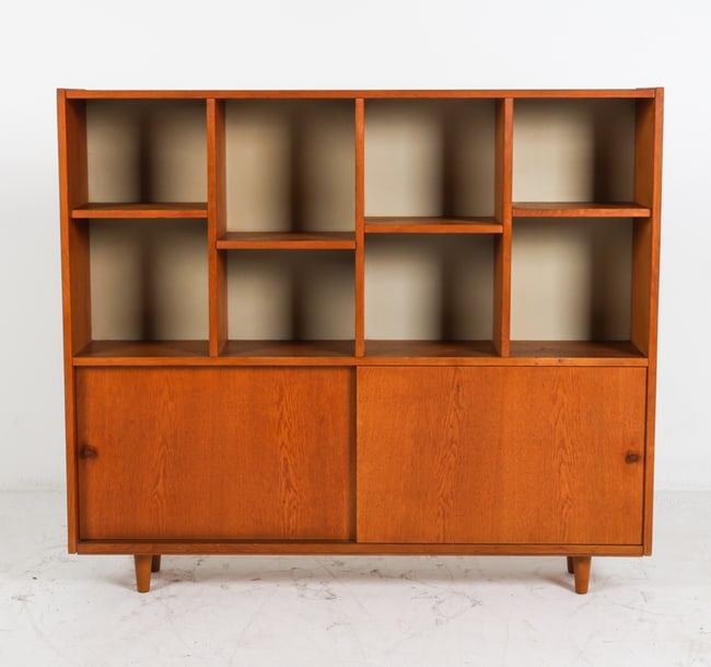 HANS WEGNER STYLE DANISH OAK BOOKCASE C.1960'S