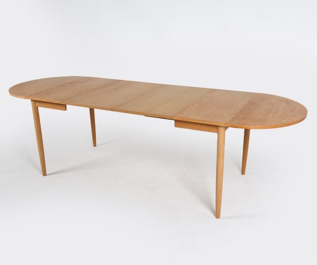 DANISH OAK DROP-LEAF EXTENDING DINING TABLE 1970S