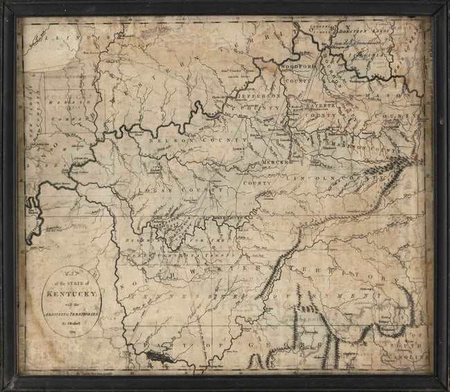 ANTIQUE ENGRAVED MAP OF KENTUCKY Dated 1794 15