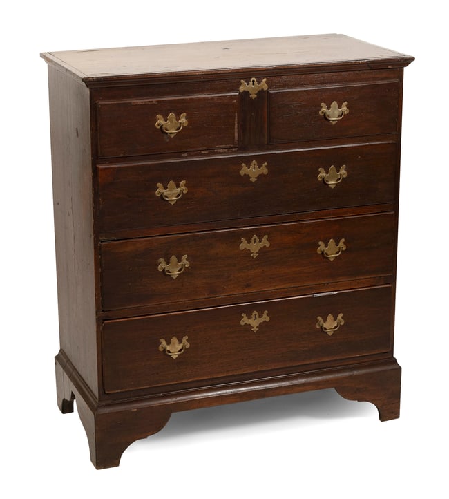 RARE LIFT-TOP BLANKET CHEST Connecticut, Circa 1780 Height 42