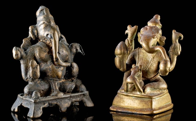 18th C. Indian Maharashtra Bronze Ganesha Figures