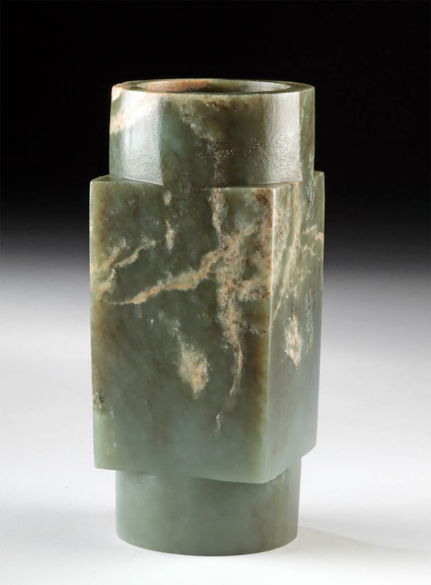 Chinese Shang Dynasty Nephrite Jade Cong