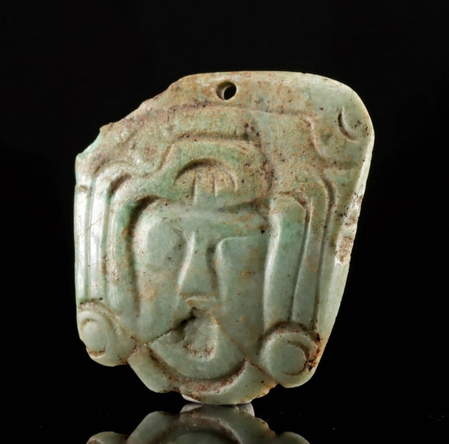 Maya Jade Maskette Pendant of Lord or Deity