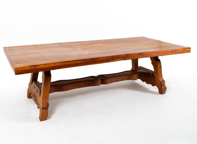 SCANDINAVIAN PINE TRESTLE DINING TABLE