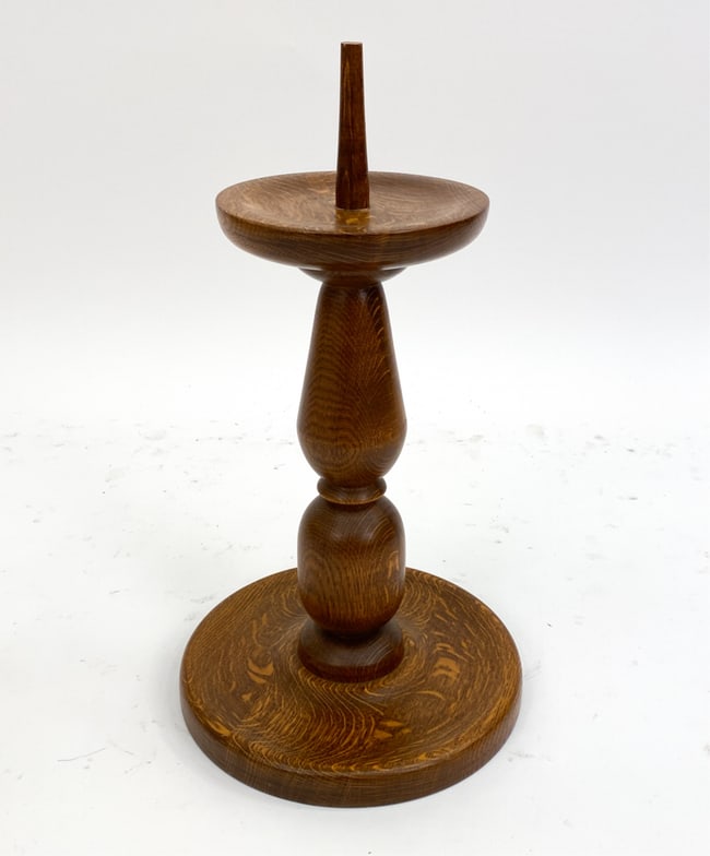 DANISH TURNED OAK CANDLE HOLDER C.1970'S