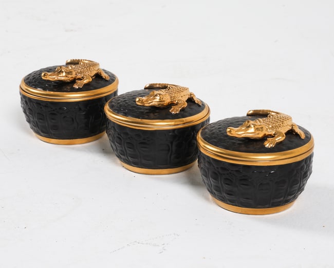 (3) L'OBJET 'CHAMPAGNE' CROCODILE CANDLES