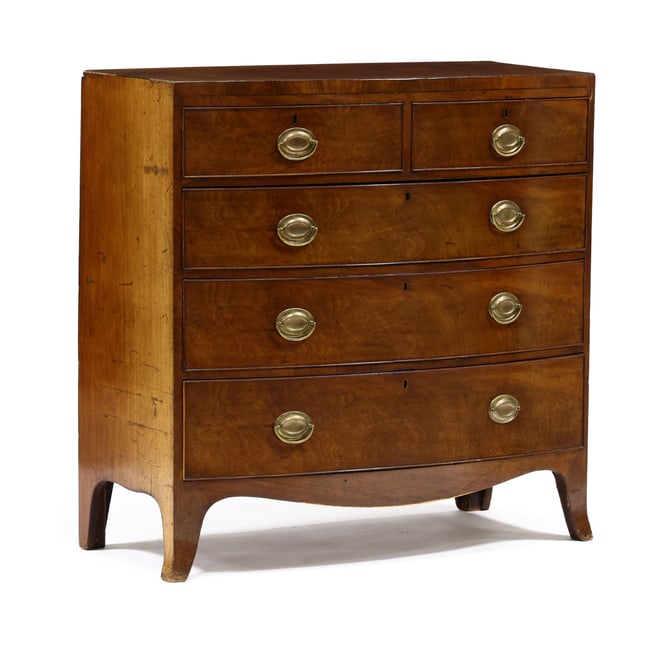 George III Mahogany Bow-Front Chest of Drawers