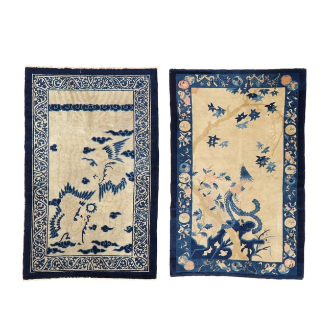 Two Chinese Art Deco Area Rugs