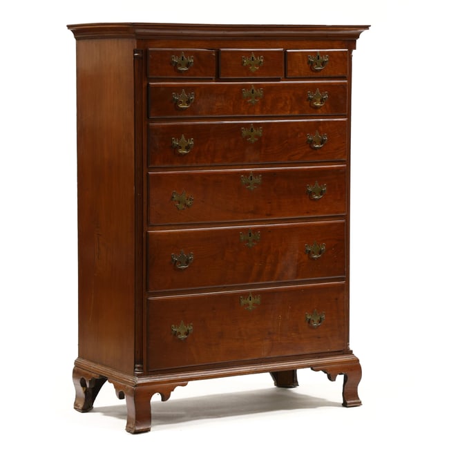 North Carolina Chippendale Walnut Tall Chest of Drawers