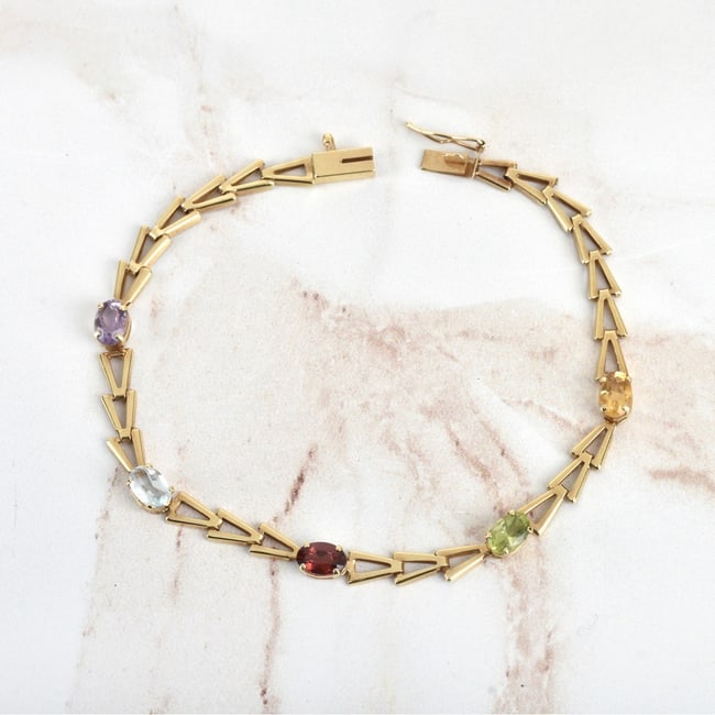 Gemstone and 14K Bracelet