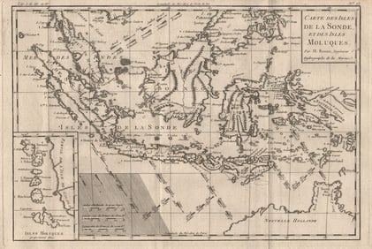 Carte des Isles de la Sonde et des Isles Moluques. East Indies. Bonne 1780 Map