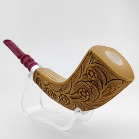 Classic Floral Horn Meerschaum Pipe