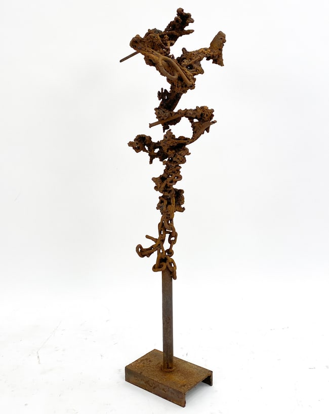 ATTR. EDWARD RENOUF IRON FLOOR SCULPTURE