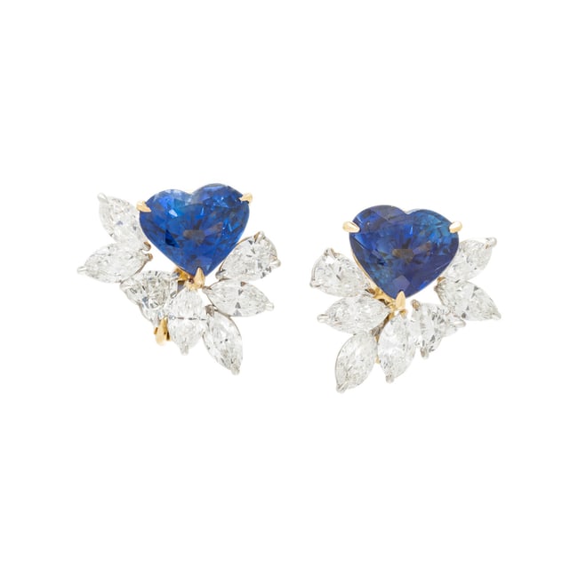 SAPPHIRE AND DIAMOND EARRINGS