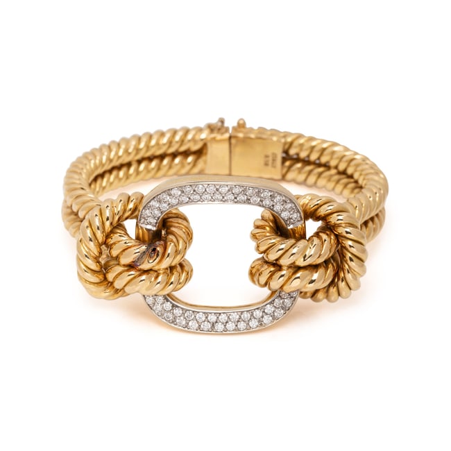 BICOLOR GOLD AND DIAMOND BRACELET