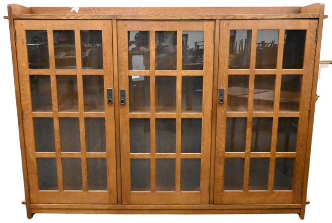 Stickley Mission Oak Triple Bookcase