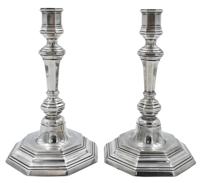 Pair of Christofle Silverplate Candlesticks