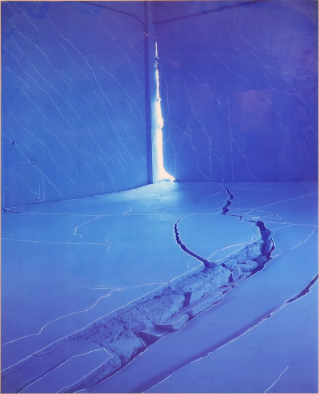 Blue Ice Cracks, Photograph on Plexi and Steel