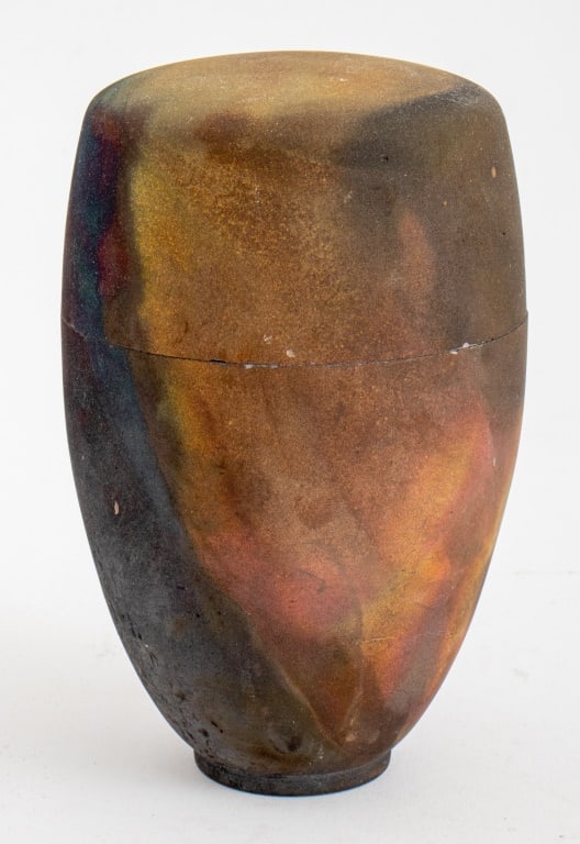 American Studio Pottery Raku-Fired Covered Vessel