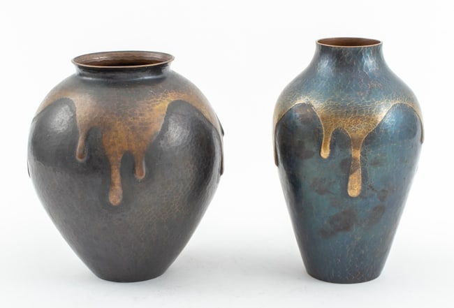 Gyokusendo Tsuiki Hammered Copper Vases, 2