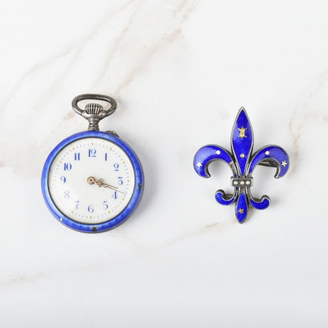 Silver and Enamel Brooch / Pendant Watch