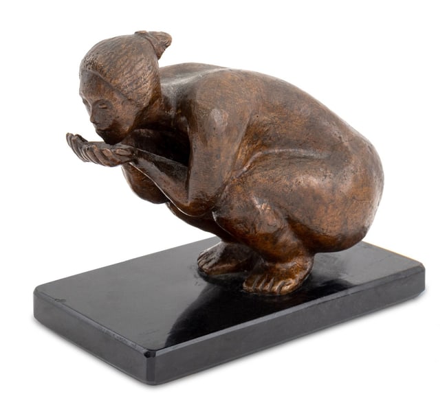 Francisco Zuniga Style Crouching Woman Bronze