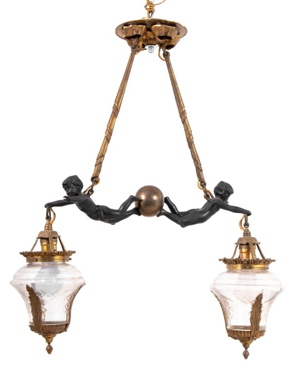 Louis XVI Style Bronze Cherub Chandelier