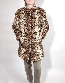 Dyed Leo Sheared Lapin Fur Jacket EU: L-XL; US: 16-18