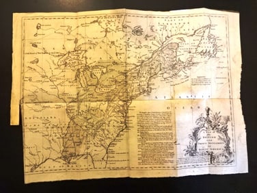 1755 Map North America French Indian War