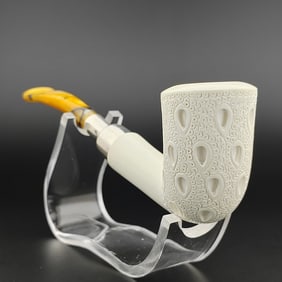 Classic Lattice Silver Spigot Meerschaum Pipe