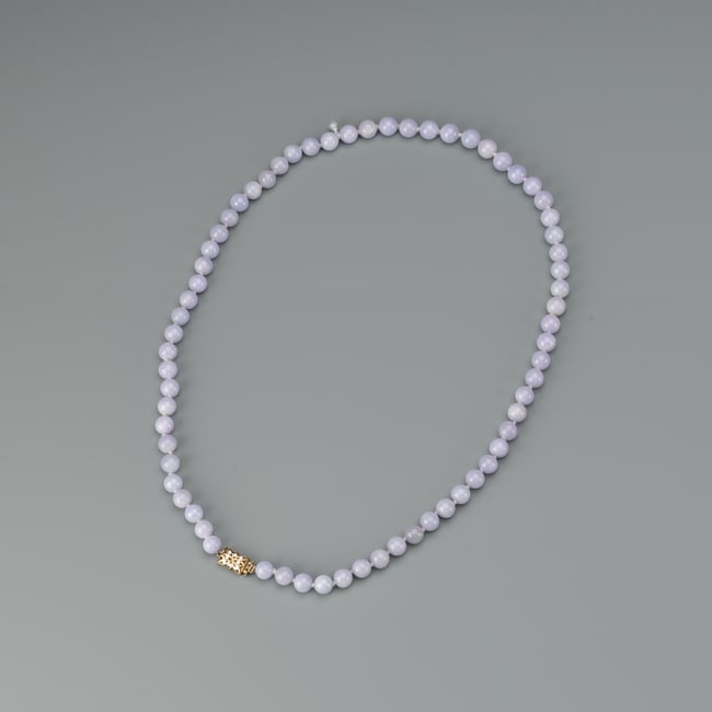 Translucent Lavender Jadeite Jade Necklace, GIA Certificate