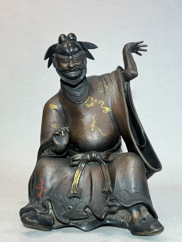 Chinese Bronze Judge of Hell Sculpture, 19th Century