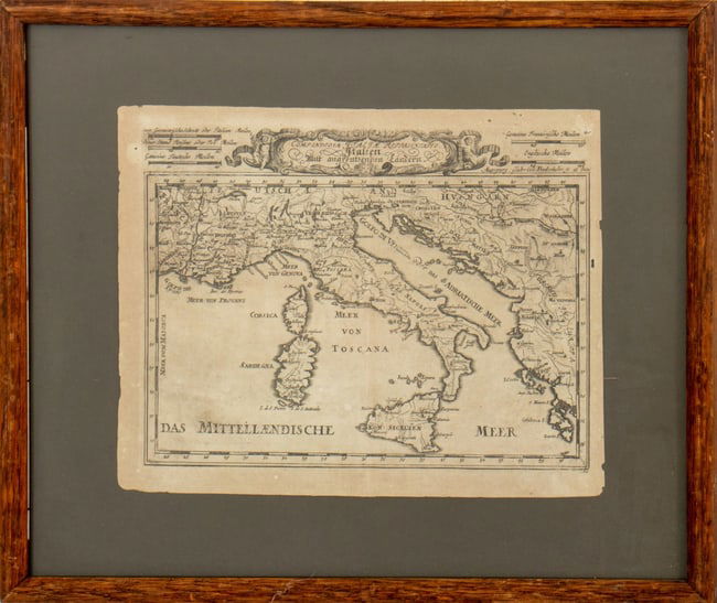 German Map of the Mediterranean, 18th C.