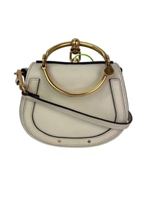 Chloe Nile Small Beige Leather Wrist Crossbody Bag