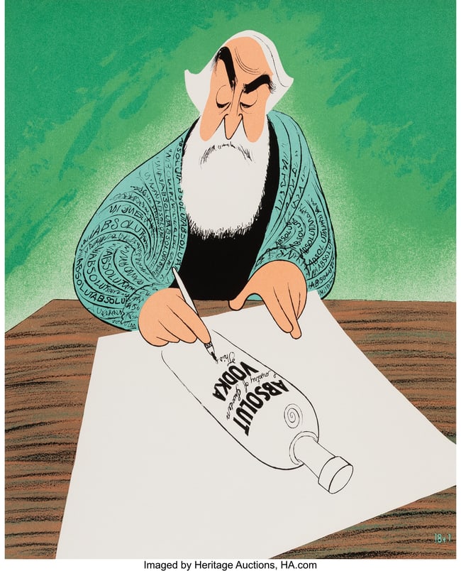 18114: Al Hirschfeld (American, 1903-2003) Absolut Vodk