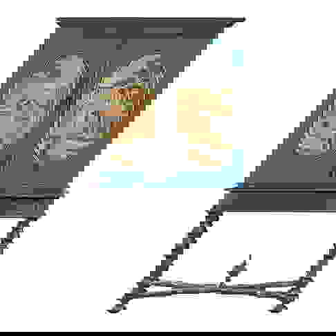 1930s Tall Blue Italian Tuscan Themed Bar Cabinet