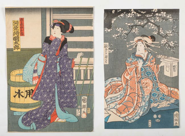 After Utagawa Kuniteru (Japanese, 1830-1874) 2 Prints