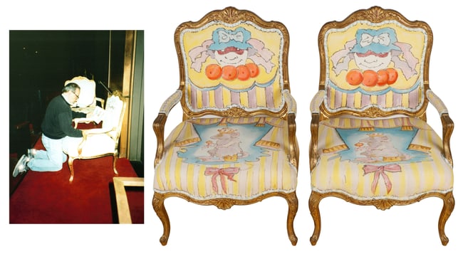 Maurice Sendak (American, 1928-2012) Pair Of Hand-Painted Chairs