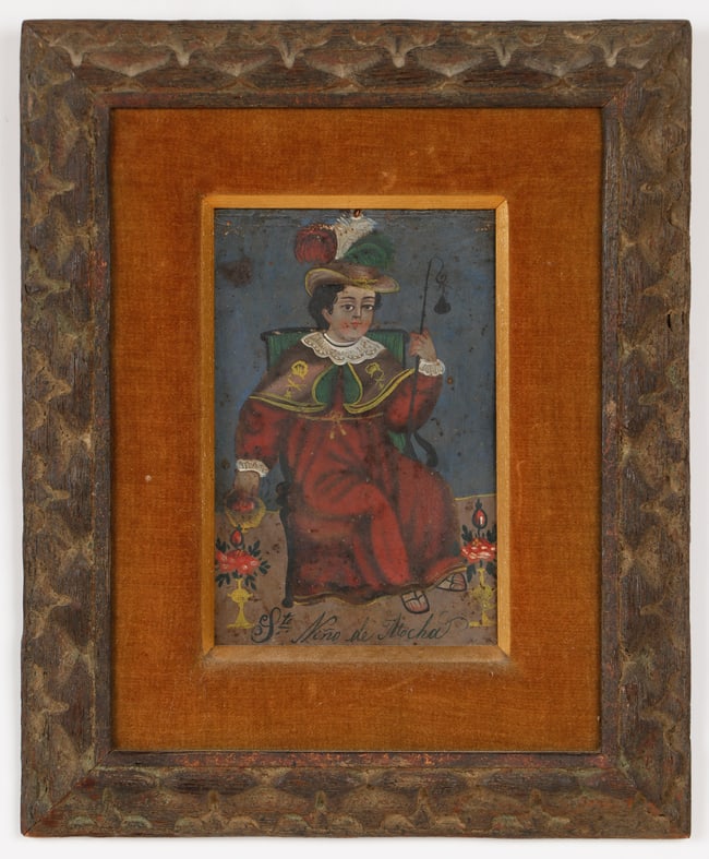 Spanish Colonial Retablo Of Santo Nino de Atocha