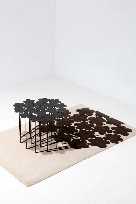 x Hubert Le Gall (born in 1961) Rug and side table - 'Ombre chinée' model No