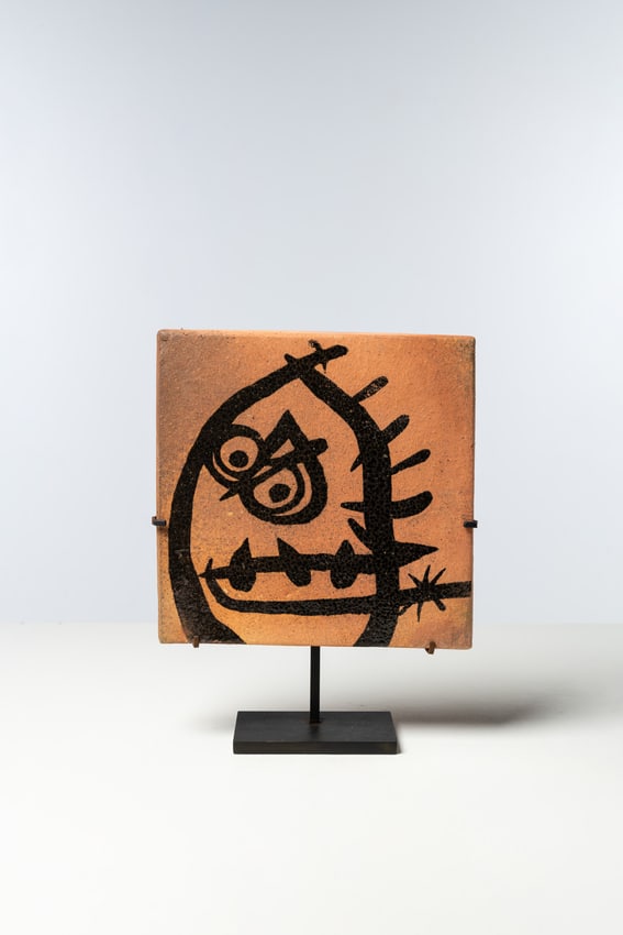 xx Joan Miró (1893-1983) & Josep Llorens Artigas (1892-1980) Plaque Partially glazed red clay