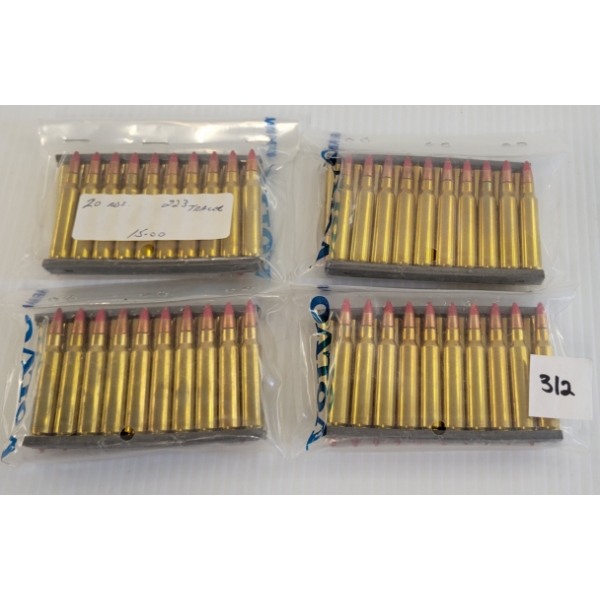 AMMO: 80X .223 TRACER W/ STRIPPER CLIPS