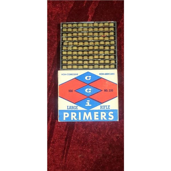 QTY100 CCI NO.250 LARGE RIFLE PRIMERS, NON-CORROSIVE