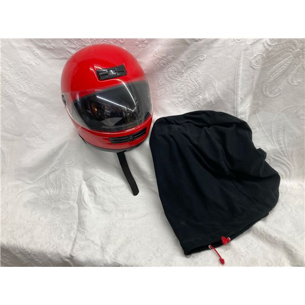 CANDY APPLE RED HELMET WITH FACE SHIELD