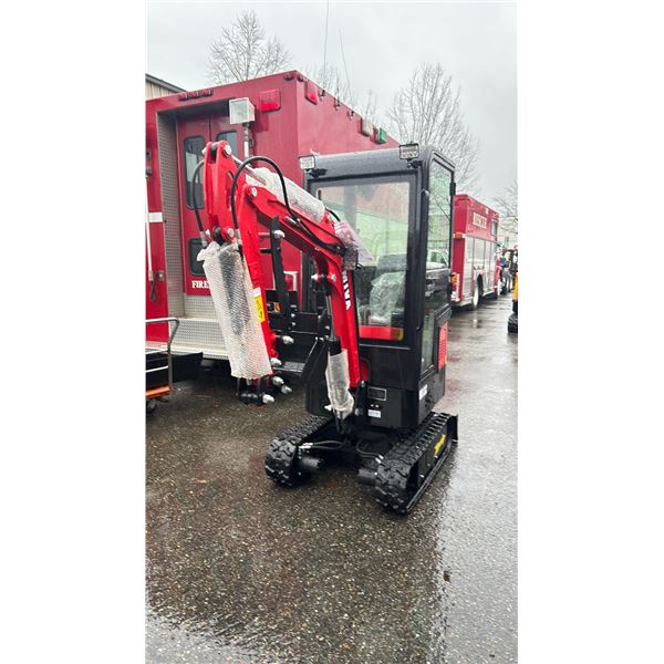 MIVA VA13C 2024 RED 13.5 HP GAS POWERED ENCLOSED RUBBER TRACK MINI EXCAVATOR WITH ATTACHED