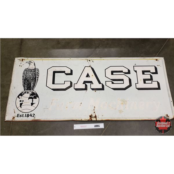 Single Side Embossed Tin Sign : CASE Farm Machinery (29-3/4